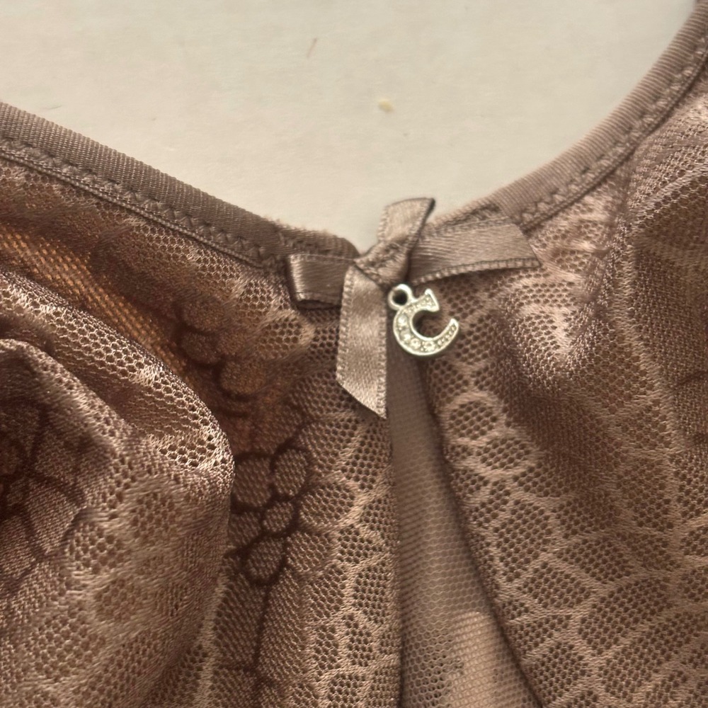 Chantelle C Magnifique Underwire Bra 36D Brown Lace Full Coverage 10065 - Picture 5 of 6